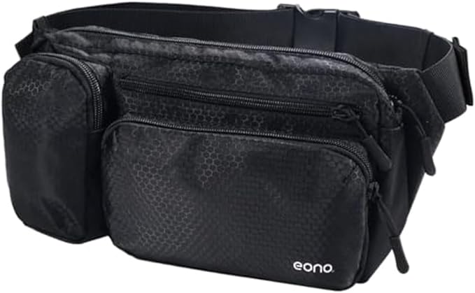 Eono Water Resistant Bum Bag with Multi - Pockets, Large Capacity Waist Fanny Pack for Hiking, Dog Walking, Travel & Outdoor Activities - Hiking Waist Packs - British D'sire Main image