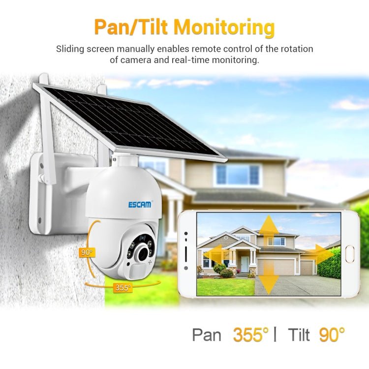 ESCAM QF450 HD 1080P 4G EU Version Solar Powered IP Camera without Memory, Support Two-way Audio & PIR Motion Detection & Night Vision & TF Card - British D'sire
