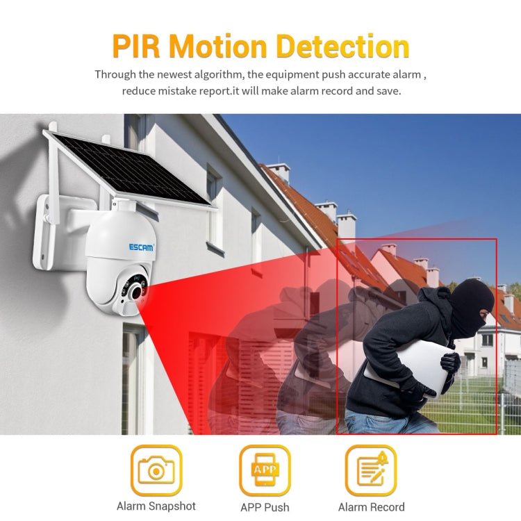 ESCAM QF450 HD 1080P 4G EU Version Solar Powered IP Camera without Memory, Support Two-way Audio & PIR Motion Detection & Night Vision & TF Card - British D'sire