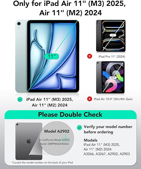 ESR 2 Pack Screen Protector for iPad Air 11 Inch M3/M2 (7th/6th Generation, 2025/2024), 9H Tempered Glass Film Guard with Alignment Frame, Anti-Scratch, Bubble Free, HD Clarity, Apple Pencil Support Secondary image