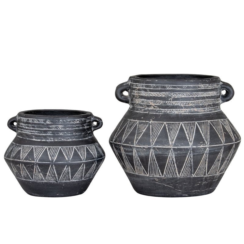 Etched Collection Tall Pot With Handle - Plant Pot - British D'sire