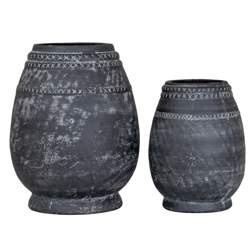 Etched Collection Tall Vase - Neutral Ceramic Decorative Vase - Vases - British D'sire