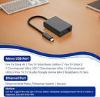 Ethernet Adapter for Fire TV Stick,Micro USB to RJ45 Ethernet Network Adapter,Firestick for 4K Fire Stick,Chromecast,Google Home Mini and More Streaming TV Sticks Up to 100 Mbps - Ethernet Adapter - British D'sire