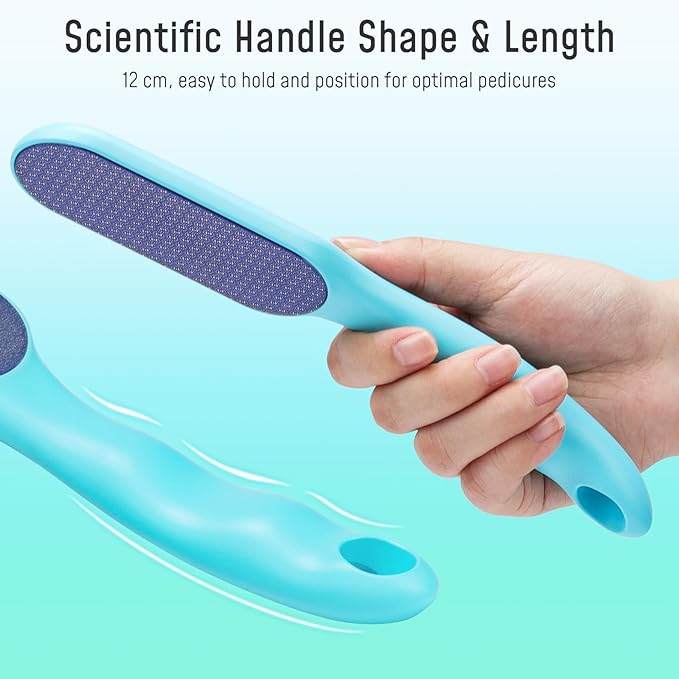 Euqvunn Nano-Glass Foot File, Foot Scraper with Extended Handle, Professional Nano Glass Pedicure Tool, Gentle Pedicure Blades for Hard Skin, for Men & Women - British D'sire
