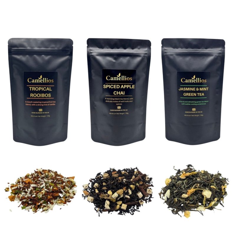 Exotic Tea Selection, 3 Gourmet Loose Leaf Teas (3 Flavours, 100g Each) - Tea & Infusions - British D'sire