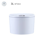 EXPED SMART Desktop Smart Induction Electric Storage Box Car Office Trash Can, Specification: 3L USB Charging (White) - British D'sire