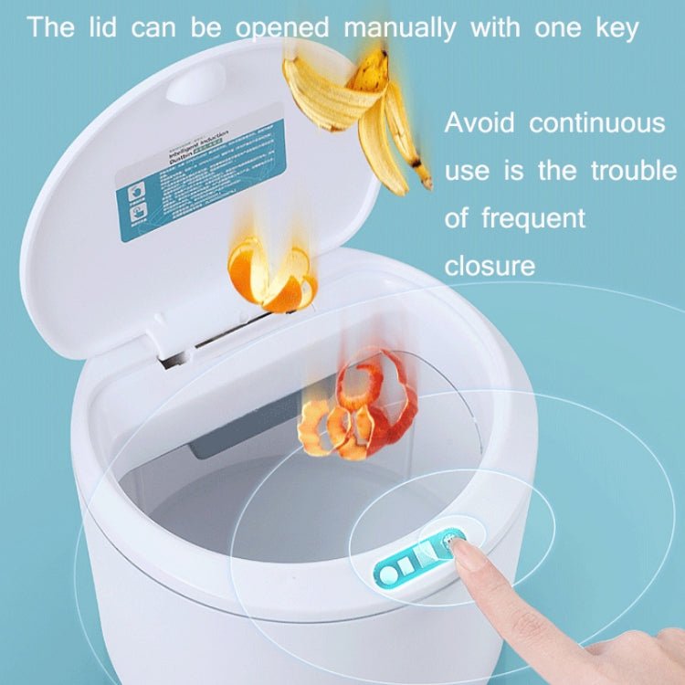 EXPED SMART Desktop Smart Induction Electric Storage Box Car Office Trash Can, Specification: 3L USB Charging (White) - British D'sire