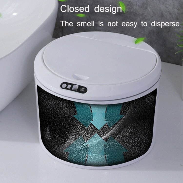 EXPED SMART Desktop Smart Induction Electric Storage Box Car Office Trash Can, Specification: 3L USB Charging (White) - British D'sire