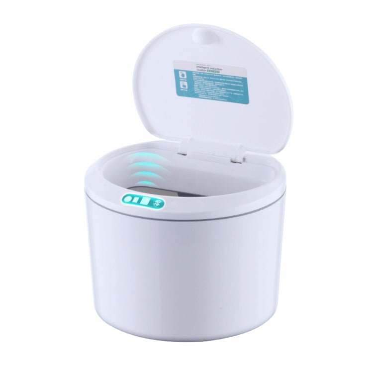 EXPED SMART Desktop Smart Induction Electric Storage Box Car Office Trash Can, Specification: 5L Battery Version (White) - British D'sire