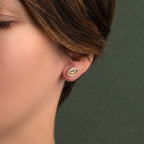 Exquisite Tiny Eye Stud Earrings by Del Corso - Crafted in 925 Sterling Silver and Gold Plated, lightweight design for everyday wear, ideal for women seeking elegance, hypoallergenic materials, offering durability and timeless style. - Earrings - British D'sire