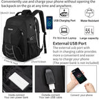 Extra Large Backpack 55L,18.4 Inch Travel Laptop Work Bag with USB Charging Port Big Business Flight Approved TSA Heavy Duty Computer Rucksack 18.4 Inches - Bags & Accessories - British D'sire