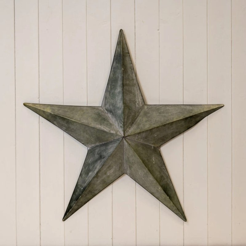 Extra Large Natural Grey Metal Star Decoration 74cm - Christmas Decor - British D'sire