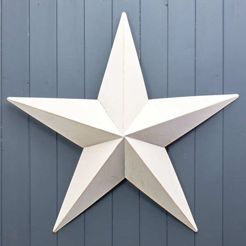 Extra Large White Metal Star Decoration 74cm - Christmas Decor - British D'sire