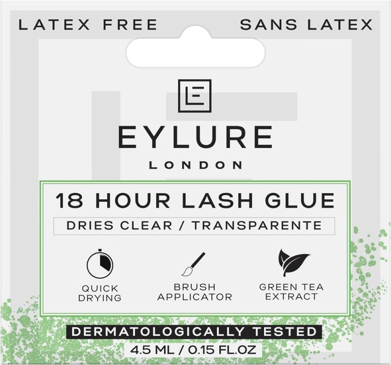 Eylure 18H Lash Glue Brush Applicator Latex Free Clear - False Eyelash Adhesive - British D'sire