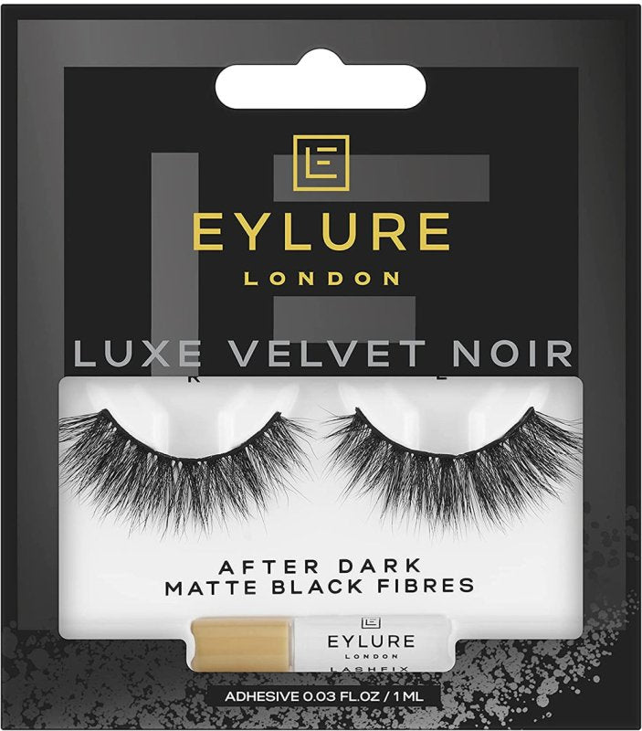 Eylure Luxe Velvet Noir Lashes with Matte Black Fibres - After Dark - False Eyelashes - British D'sire