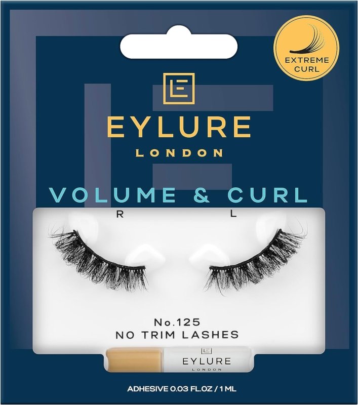 Eylure Volume & Curl 3.4 Length No.125 - False Eyelashes - British D'sire