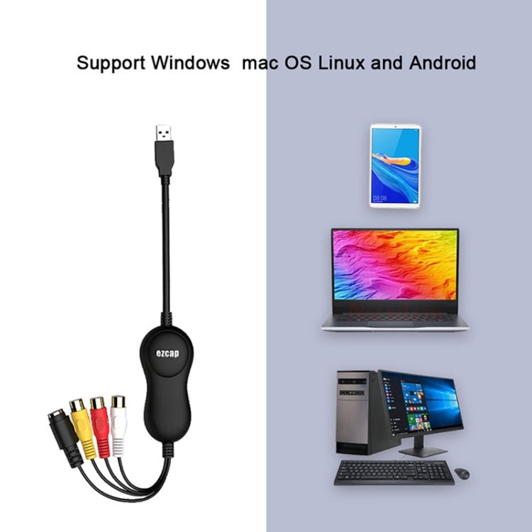 EZCAP 159 USB 2.0 Video Grabber Capture Card Window Mac VLC Media Player - British D'sire