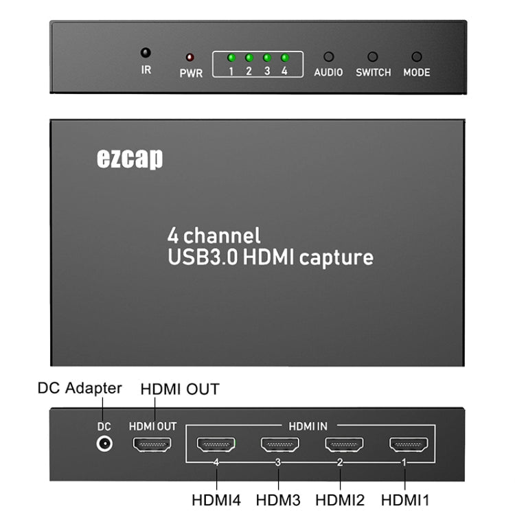 Ezcap 264M Four - Channel Multi - View HDMI to USB 3.0 Video Game Capture Card - British D'sire