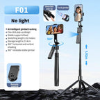 F01 For Live Streaming AI Smart Face Tracking Gimbal Selfie Stick 192cm Telescopic Tripod Stand - Gimbal - British D'sire