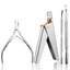 FABIYAN Nail Art Scissors Set Stainless Steel Nail Clippers Dead Skin Scissors Remover Steel Push, Specification: Set 3 - British D'sire