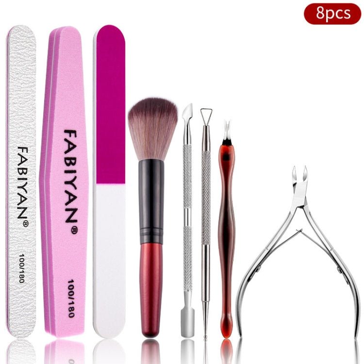 FABIYAN Nail Art Tool Set Manicure Disarm Tool Set, Specification: 8 - piece Set - British D'sire