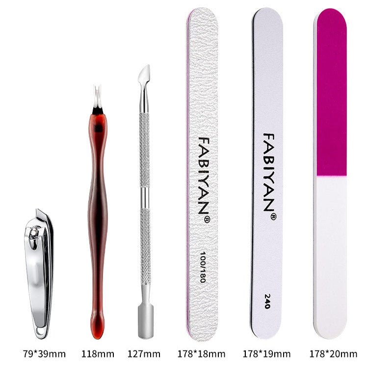 FABIYAN Nail Art Tool Set Manicure Disarm Tool Set, Specification: 9 - piece Set - British D'sire
