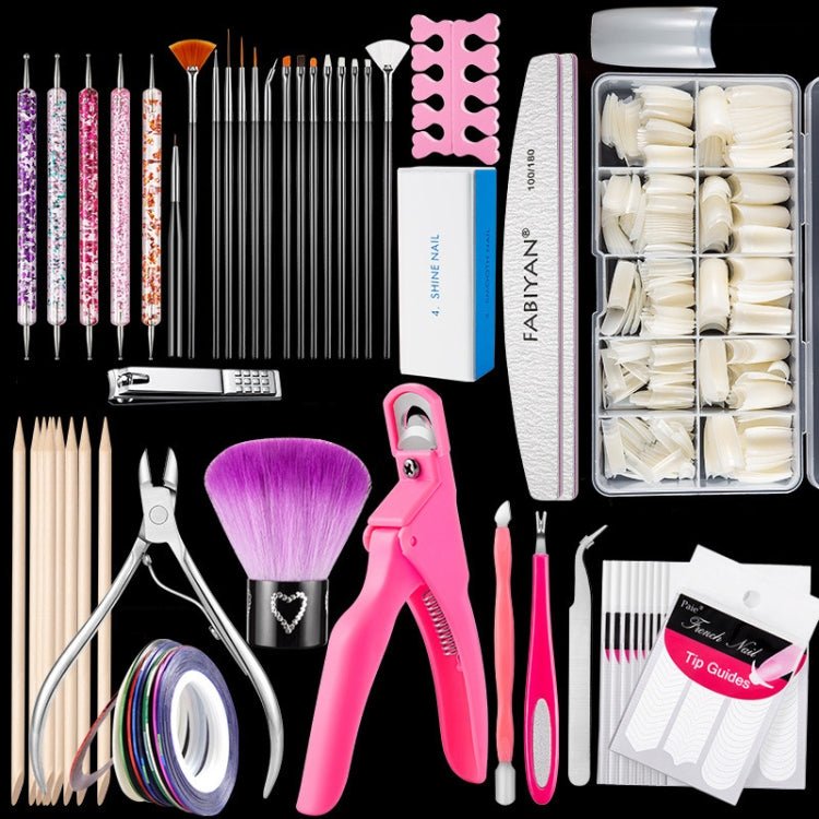 FABIYAN Nail Brush Nail Piece Set Nail Art Polishing Supplies Set, Specification: Natural Big Set - British D'sire Main image
