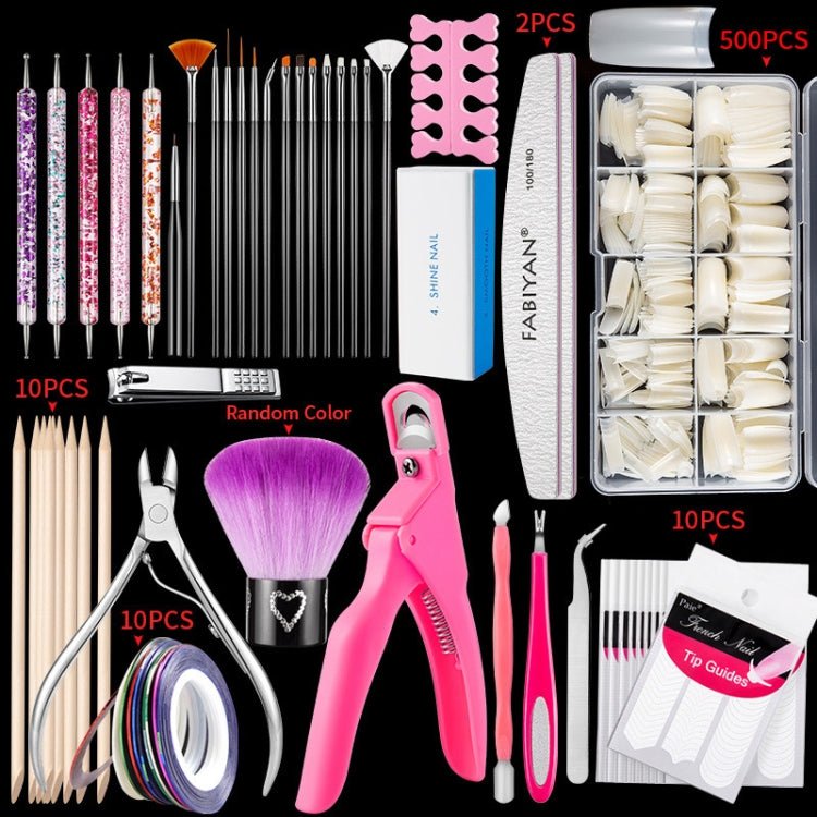 FABIYAN Nail Brush Nail Piece Set Nail Art Polishing Supplies Set, Specification: Natural Big Set - British D'sire