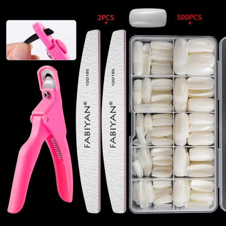 FABIYAN Nail Brush Nail Piece Set Nail Art Polishing Supplies Set, Specification: Natural Full-sticked Small Set Secondary image