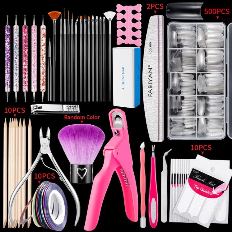 FABIYAN Nail Brush Nail Piece Set Nail Art Polishing Supplies Set, Specification: Transparent Big Set Secondary image
