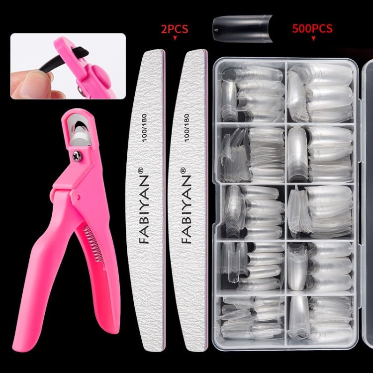 FABIYAN Nail Brush Nail Piece Set Nail Art Polishing Supplies Set, Specification: Transparent Small Set - British D'sire