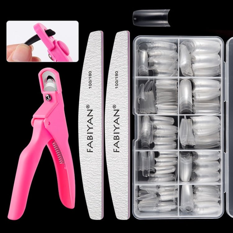 FABIYAN Nail Brush Nail Piece Set Nail Art Polishing Supplies Set, Specification: Transparent Small Set - British D'sire Main image