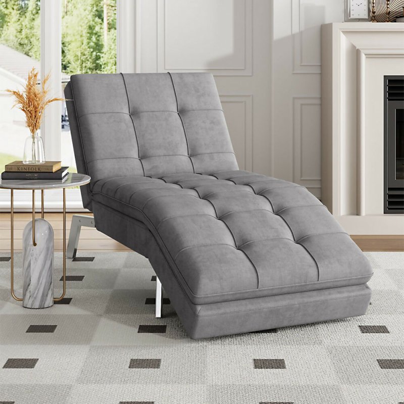 Fabric Upholstered Chaise Lounge - chaise lounge - British D'sire Main image