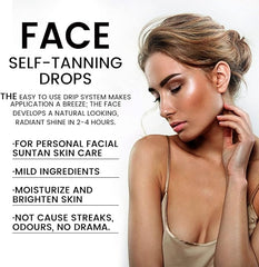Face Tanning Drops, 30ML Self Tanning Drops For Face, Natural Face Tanner Drops, Create Bronzed Skin, Tanning Drops to Add to Moisturiser, Gradual Face Tanner Drops, for All Skin Types (2PCS) - British D'sire