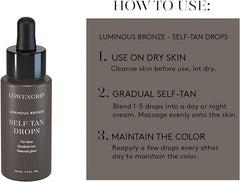 Facial Self Tanner by Löwengrip – Gradual Self Tanning Drops For Face, Mix in Your Moisturizer, Bronzer Drops – 30 ml - British D'sire