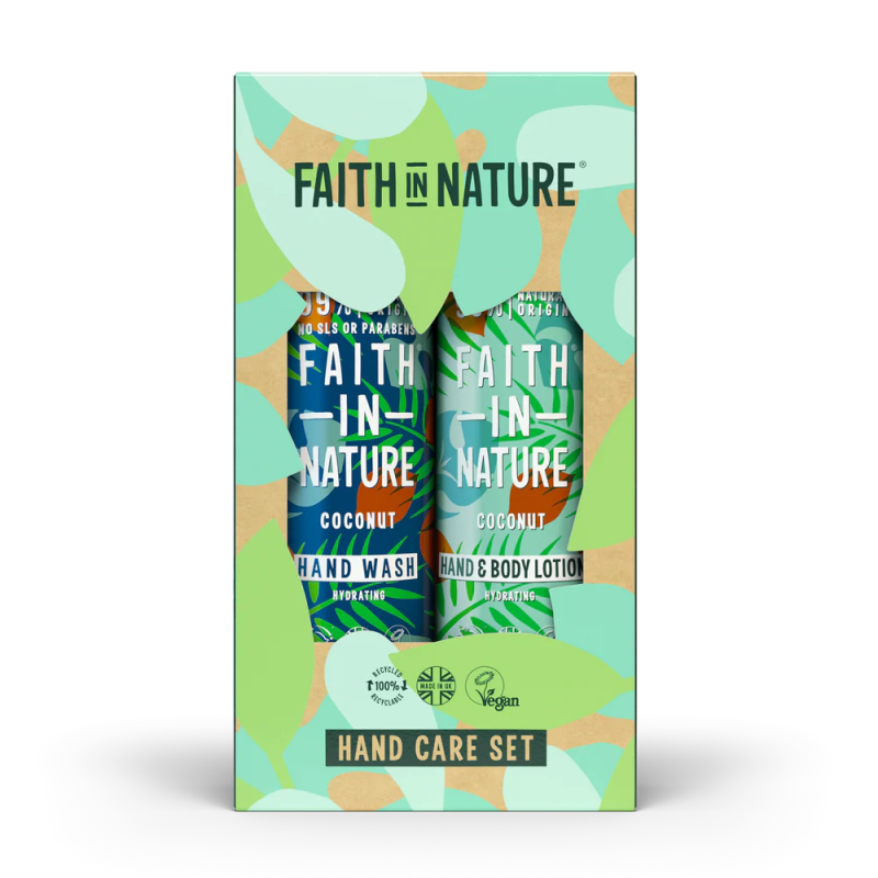 Faith in Nature Hand Care Set - Coconut Hand Wash and Hand & Body Lotion 400ml - Lotion & Moisturizer - British D'sire Main image