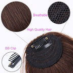 Fake Bangs Clip Hairpiece Synthetic Bangs Hair(Brown) - British D'sire