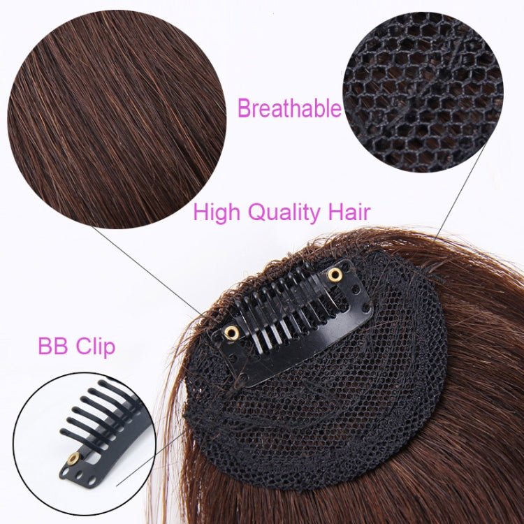 Fake Bangs Clip Hairpiece Synthetic Bangs Hair(Brown) - British D'sire