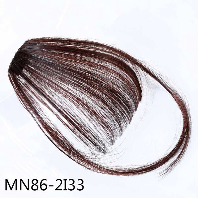 Fake Bangs Clip Hairpiece Synthetic Bangs Hair(Brown) - British D'sire