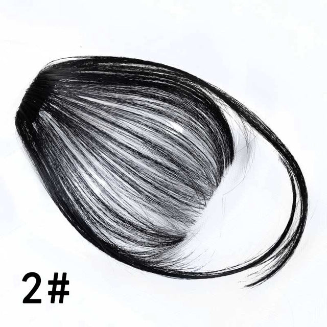 Fake Bangs Clip Hairpiece Synthetic Bangs Hair(Jet - black) - British D'sire