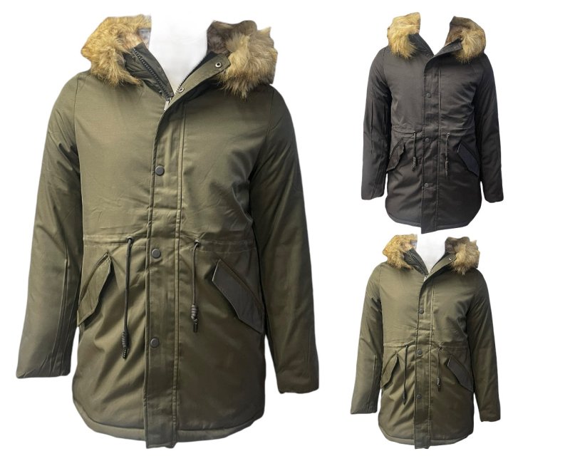 Faux Fur Lined Hooded Padded Parka Jacket - Jackets - British D'sire Main image