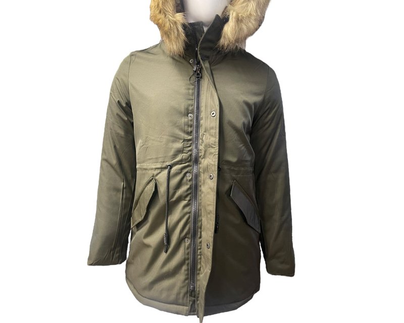 Faux Fur Lined Hooded Padded Parka Jacket - Jackets - British D'sire