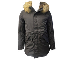 Faux Fur Lined Hooded Padded Parka Jacket - Jackets - British D'sire