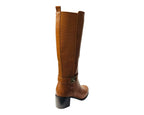 Faux Leather Elastic Panel Zip Knee High Boots - Boots - British D'sire
