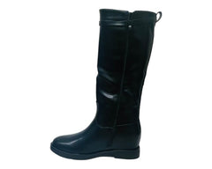 Faux Leather Full Zip Knee High Boots - Boots - British D'sire