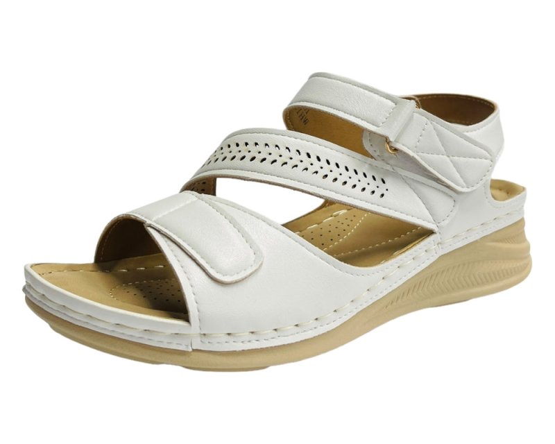Faux Leather Lightweight Padded Sandals - Sandals - British D'sire