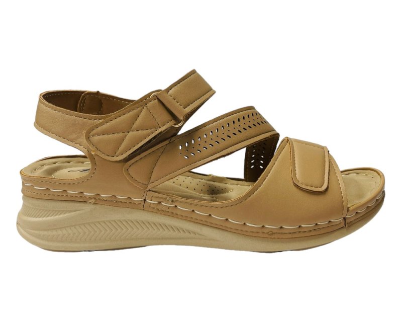 Faux Leather Lightweight Padded Sandals - Sandals - British D'sire