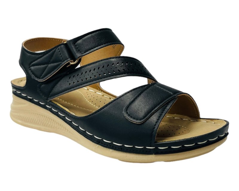 Faux Leather Lightweight Padded Sandals - Sandals - British D'sire