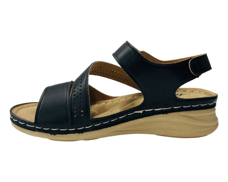 Faux Leather Lightweight Padded Sandals - Sandals - British D'sire