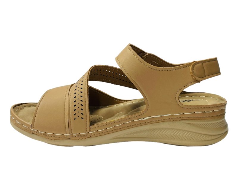 Faux Leather Lightweight Padded Sandals - Sandals - British D'sire